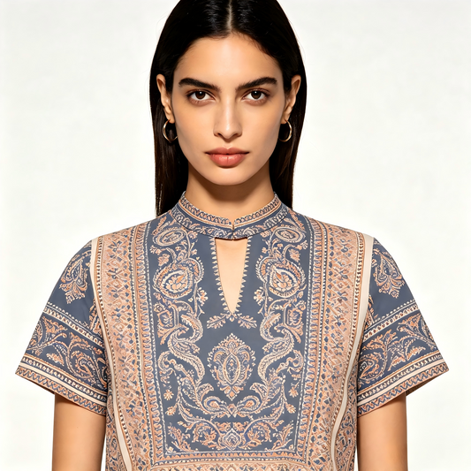 Vintage Indian Ethnic Graphic Short‑Sleeve T‑Shirt Summer Daily Wear Top